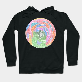 Rainbow Rose Rabbit Hoodie